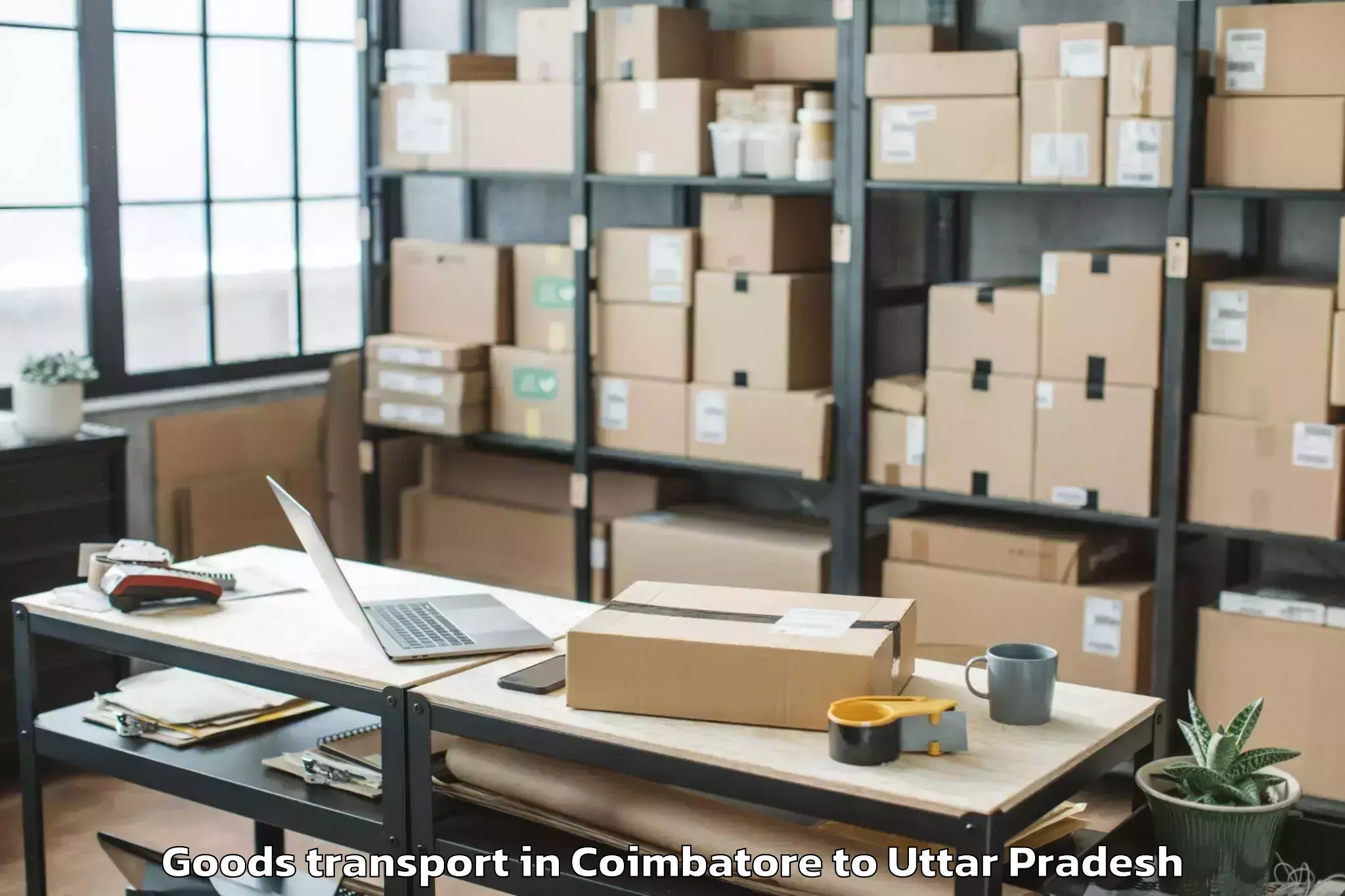 Easy Coimbatore to Bidhuna Goods Transport Booking